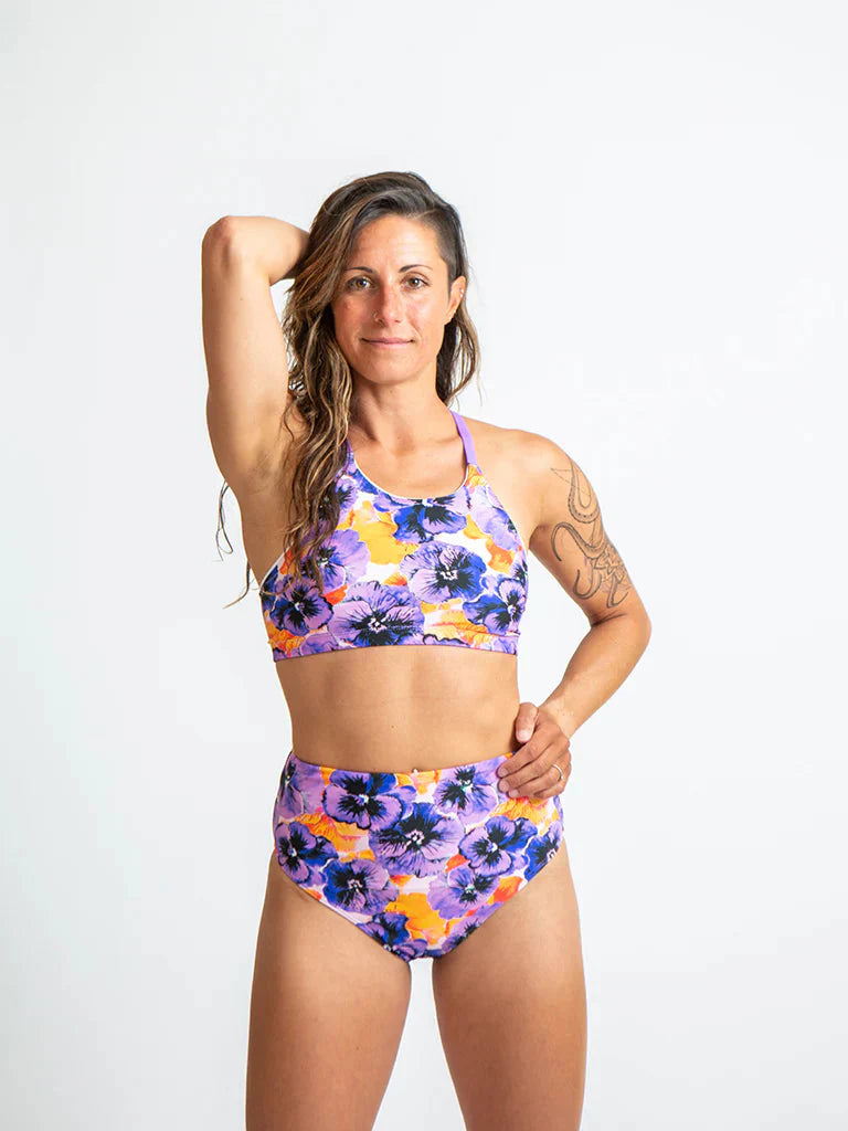 Alexa Recycled Bikini Top Swim Tops Sensi Graves Poppy Pattern XS